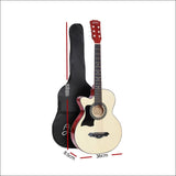 Alpha 38 Inch Wooden Acoustic Guitar Left Handed with 