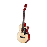 Alpha 38 Inch Wooden Acoustic Guitar Natural Wood - Audio & 
