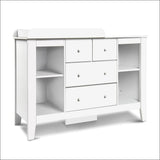 Keezi Baby Change Table Tall Boy Drawers Dresser Chest Storage Cabinet White