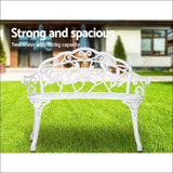 Gardeon Victorian Garden Bench White - Furniture > Outdoor