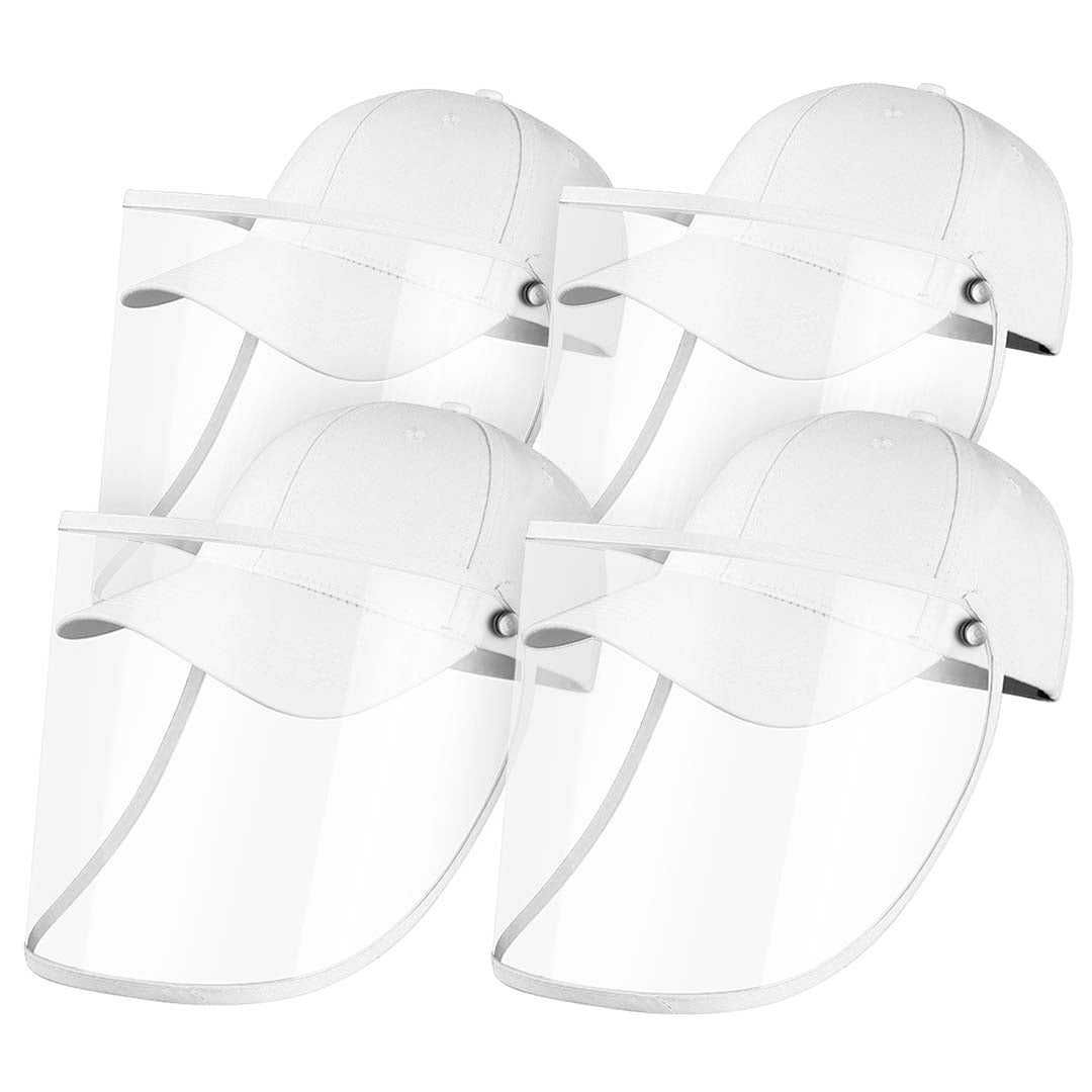 4X Outdoor Protection Hat Anti-Fog Pollution Dust Protective Cap Full Face HD Shield Cover Adult White