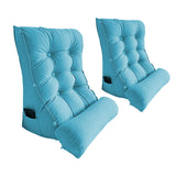 SOGA 2X 60cm Blue Triangular Wedge Lumbar Pillow Headboard Backrest Sofa Bed Cushion Home Decor