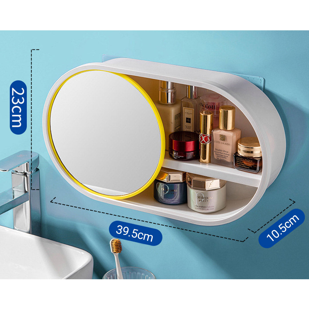 SOGA White 360 Degree Wall-Mounted Rotating Bathroom Organiser Corner  Vanity Rack Toilet Adhesive Storage Shelf