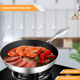 SOGA Stainless Steel Fry Pan 30cm Frying Pan Induction FryPan Non Stick Interior