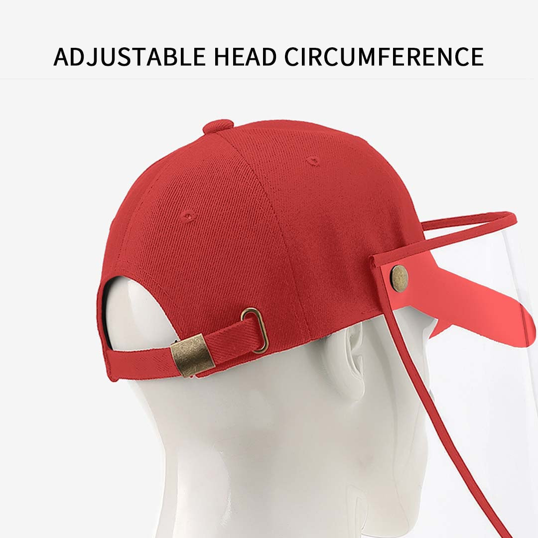 4X Outdoor Protection Hat Anti-Fog Pollution Dust Protective Cap Full Face HD Shield Cover Kids Red