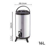 SOGA 8X 16L Portable Insulated Cold/Heat Coffee Tea Beer Barrel Brew Pot With Dispenser