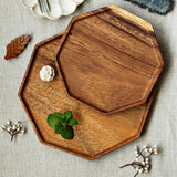 SOGA 2X 25cm Octagon Wooden Acacia Food Serving Tray Charcuterie Board Centerpiece  Home Decor