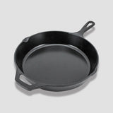 SOGA 30cm Round Cast Iron Frying Pan Skillet Steak Sizzle Platter with Helper Handle