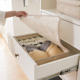 SOGA 2X Beige Flip Top Underwear Storage Box Foldable Wardrobe Partition Drawer Home Organiser