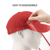 4X Outdoor Protection Hat Anti-Fog Pollution Dust Protective Cap Full Face HD Shield Cover Kids Red