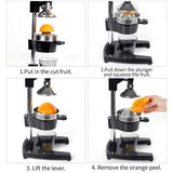 SOGA 2X Commercial Manual Juicer Hand Press Juice Extractor Squeezer Orange Citrus Green