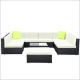 Gardeon 10pc Outdoor Furniture Sofa Set Wicker Garden Patio 