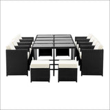 Gardeon 13 Piece Wicker Outdoor Dining Table Set - Furniture