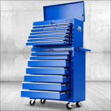 Giantz 17 Drawers Tool Box Trolley Chest Cabinet Cart Garage