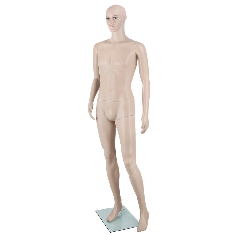 186cm Tall full Body Male Mannequin - Skin Coloured - 
