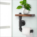 Artiss 1x Wall Shelves Paper Holder Industrial Pipe Shelf 