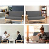 Artiss 2 Seater Fabric Sofa Chair - Grey - Furniture > Bar 