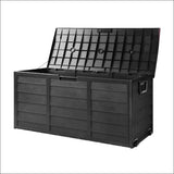 Gardeon 290l Outdoor Storage Box - All Black - Home & Garden