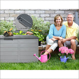 Gardeon 290l Outdoor Storage Box - Grey - Home & Garden > 