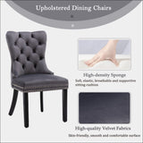 2x Velvet Dining Chairs Upholstered Tufted Kithcen Chair 
