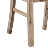 2x Wooden Frame Leatherette in Solid Acacia Wood & Veneer 