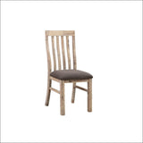 2x Wooden Frame Leatherette In Solid Acacia Wood & Veneer Dining Chairs In Oak Colour