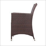 Gardeon 3 Piece Wicker Outdoor Furniture Set - Brown - 