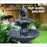 Gardeon 3 Tier Solar Powered Water Fountain - Black - Home &