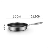 304 Stainless Steel Frying Pan Non-stick Cooking Frypan Cookware 30cm Honeycomb Single Sided without