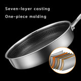 304 Stainless Steel Frying Pan Non-stick Cooking Frypan 