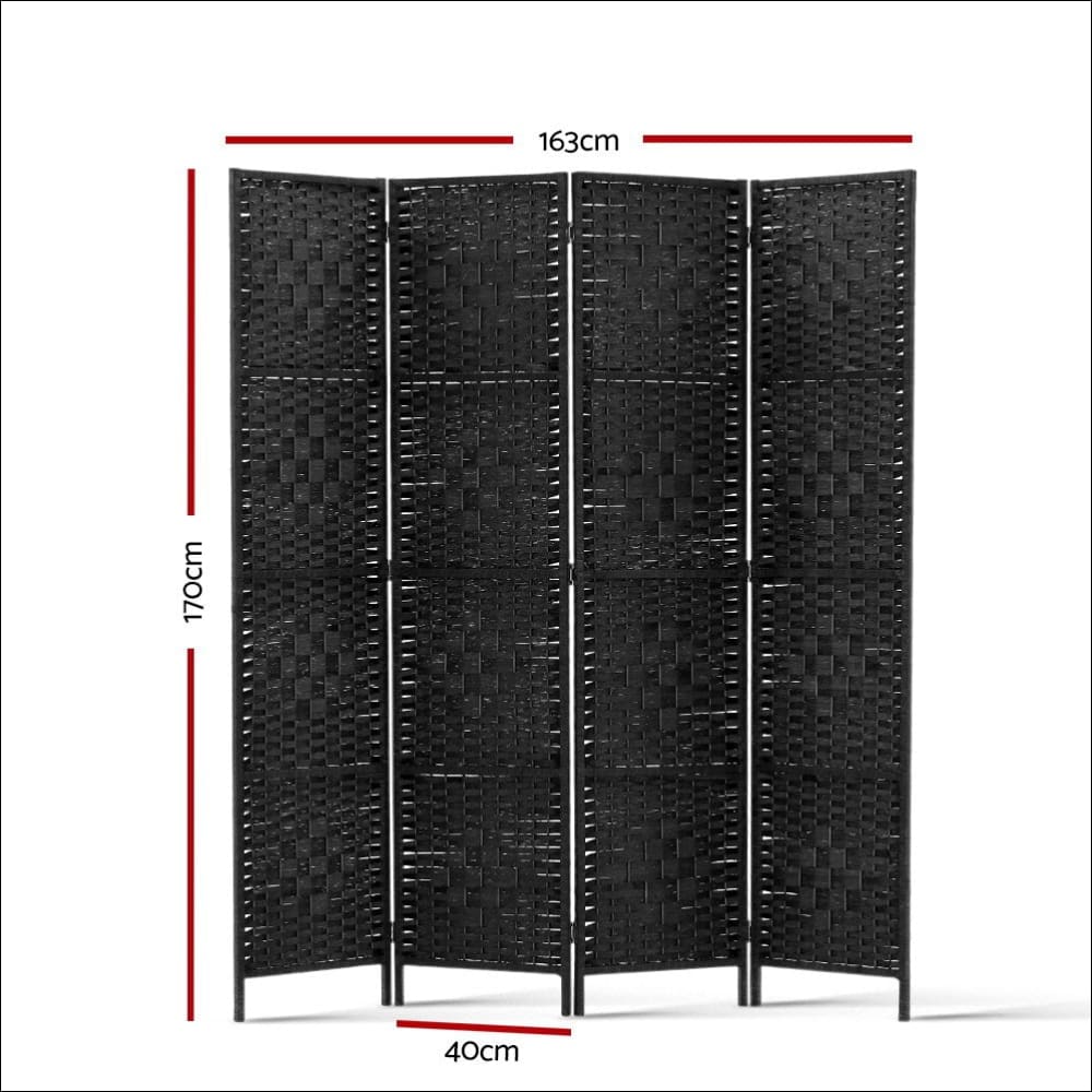 Artiss 4 Panel Room Divider Privacy Screen Rattan Woven Wood
