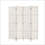 Artiss 4 Panels Room Divider Screen Privacy Rattan Timber 