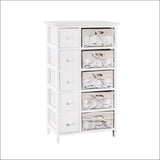Artiss 5 Basket Storage Drawers - White - Furniture > 
