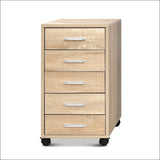 5 Drawer Filing Cabinet Storage Drawers Wood Study Office 