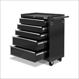 Giantz 5 Drawer Mechanic Tool Box Storage Trolley - Black - 