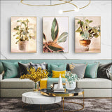50cmx70cm Botanical Leaves Watercolor Style 3 Sets Gold 