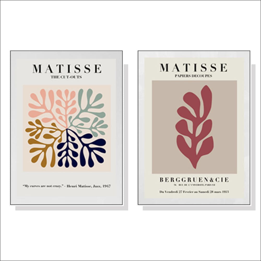 50cmx70cm Matisse 2 Sets White Frame Canvas Wall Art - Home 