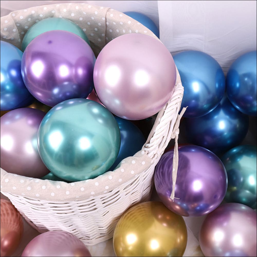 50pcs 5’’ Latex Balloon Set Multicolor Metallic Birthday 