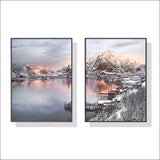 60cmx90cm Nordic Norway 2 Sets Black Frame Canvas Wall Art -