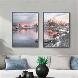 60cmx90cm Nordic Norway 2 Sets Black Frame Canvas Wall Art -