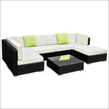 Gardeon 7pc Outdoor Furniture Sofa Set Wicker Garden Patio 
