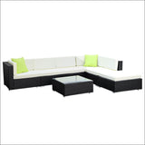 Gardeon 7pc Outdoor Furniture Sofa Set Wicker Garden Patio 