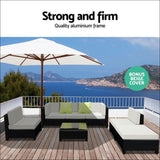 Gardeon 7pc Sofa Set Outdoor Furniture Lounge Setting Wicker