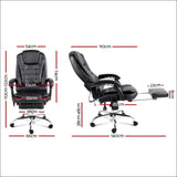 8 Point Reclining Massage Chair - Black - Furniture > Office