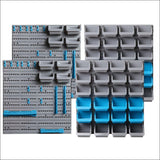 88 Parts Wall-mounted Storage Bin Rack Tool Garage Shelving Organiser Box