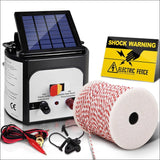 8km Solar Electric Fence Energiser Charger with 500m Tape and 25pcs Insulators