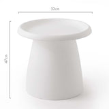 In Coffee Table Mushroom Nordic Round Small side Table 50cm White