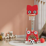 Everfit Kids Basketball Hoop Stand Adjustable 5-in-1 Sports Center Toys Set Red