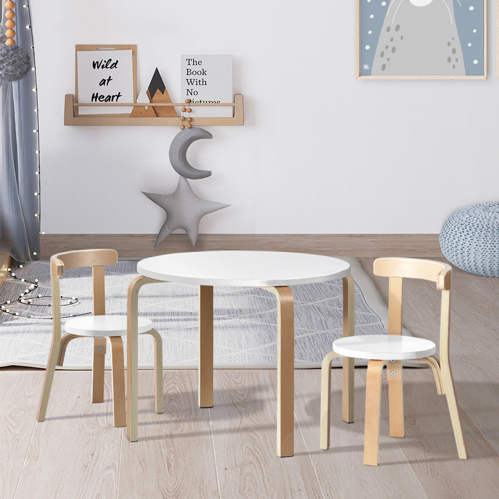 Keezi Nordic Kids Table Chair Set 3pc Desk Activity Study Play Children Modern
