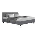 Neo Bed Frame Fabric - Grey Queen